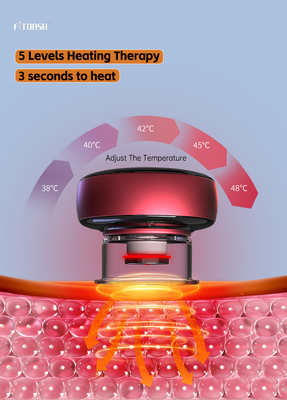 3.7V/1800mAh χωρητικότητα μπαταρίας Fitdash Vacuum Cupping Massager με θέρμανση κόκκινου φωτός