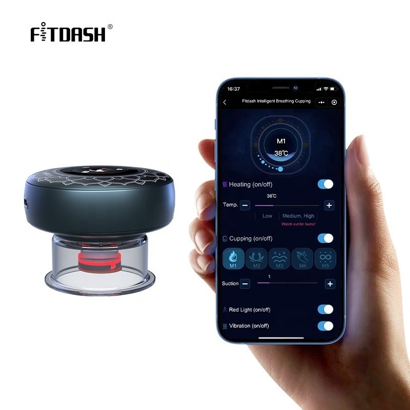 DC 3,7V Διορισμένη τάση Fitdash Ηλεκτρικό Συσκευή Θεραπείας Κούπες με προηγμένα Κούπες Θερμοθεραπείας